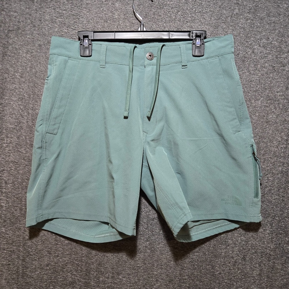 North Face Mens Shorts 32 Rolling Sun Packable Flashdry 7" Inseam Green